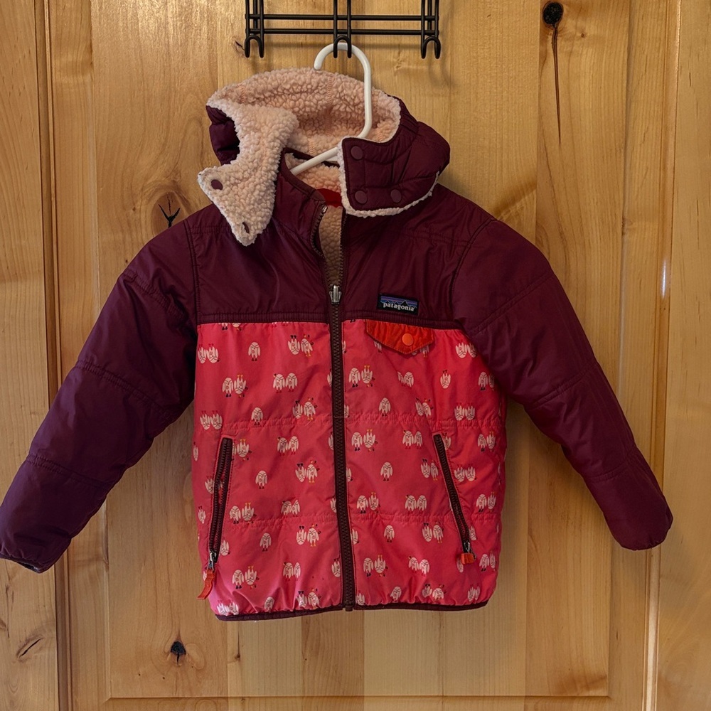 Patagonia Reversible Tribbles Hooded Jacket Size 5T